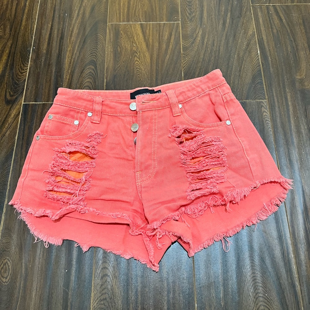 Minkpink Denim Orange Shorts